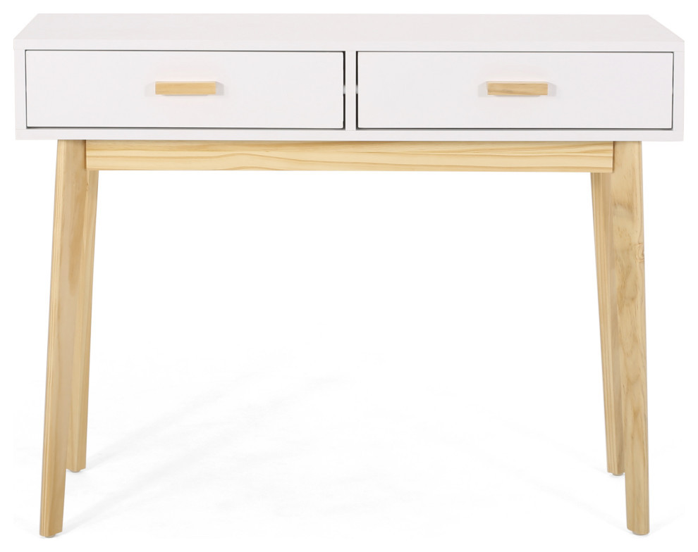 Lombard Mid Century Modern 2 Drawer Console Table   Midcentury   Console Tables   by GDFStudio  Houzz