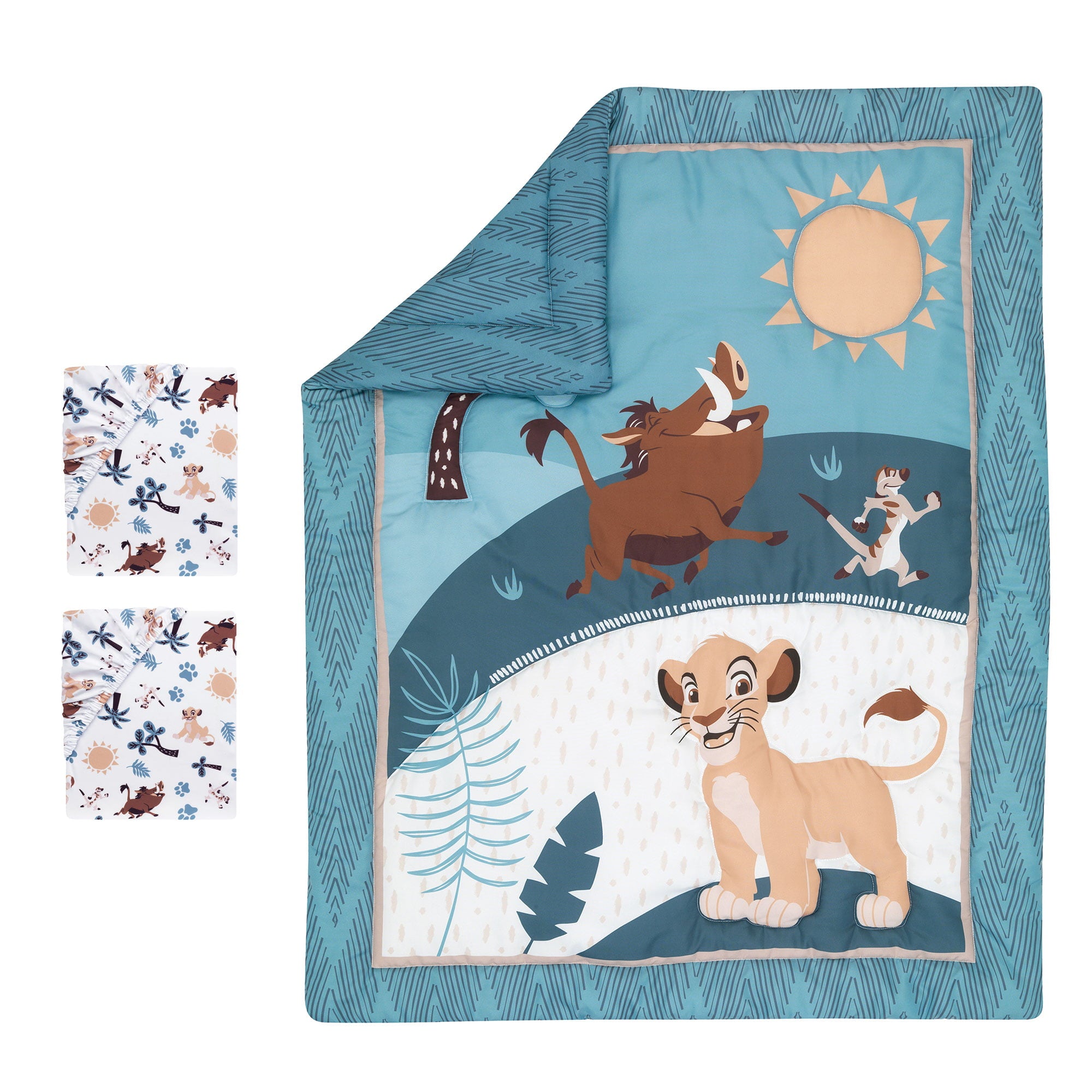 Lambs and Ivy Disney Baby Lion King Adventure Blue 3-Piece Mini Crib Bedding Set