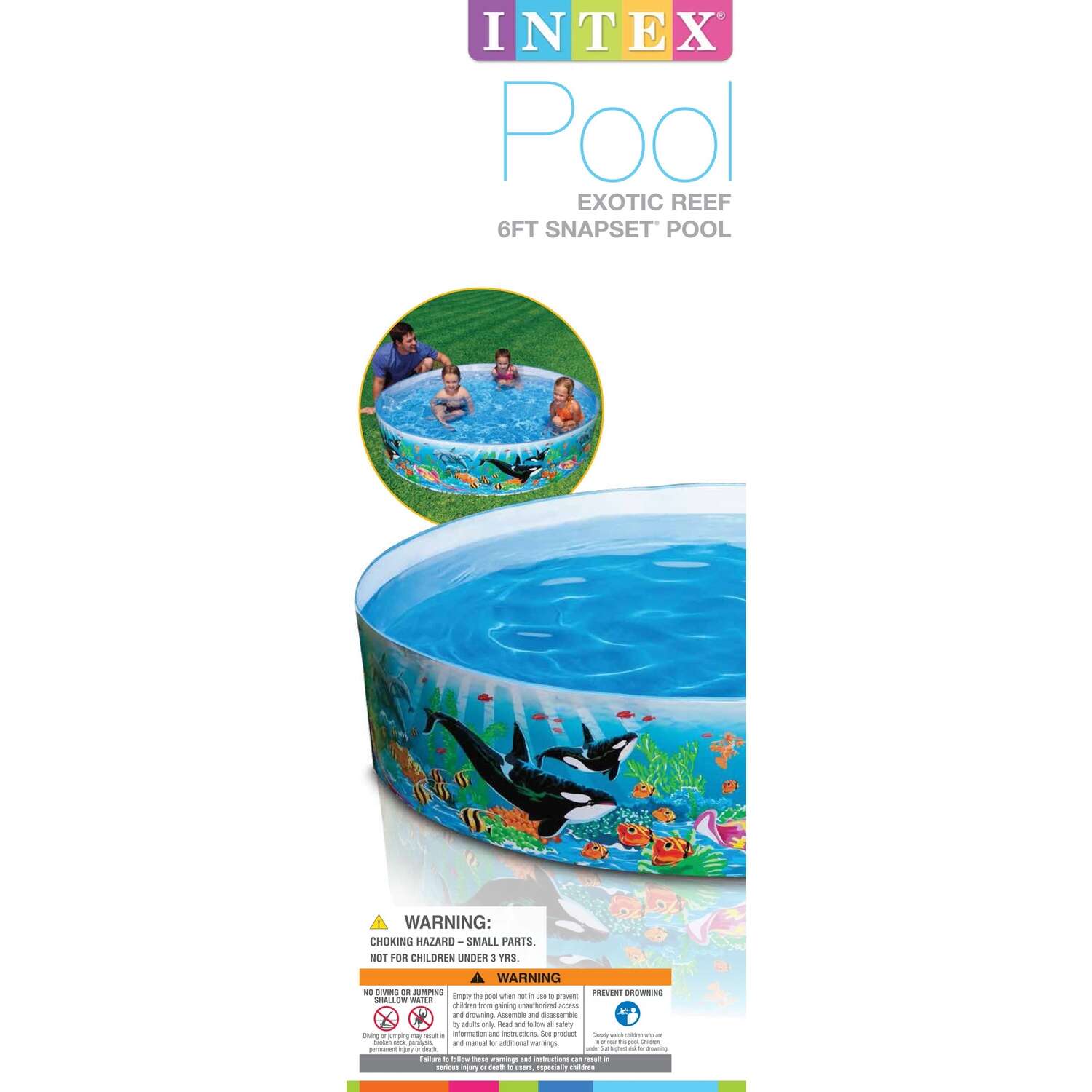 Intex Ocean Coral Reef 258 gal Snapset Pool 72 in. D