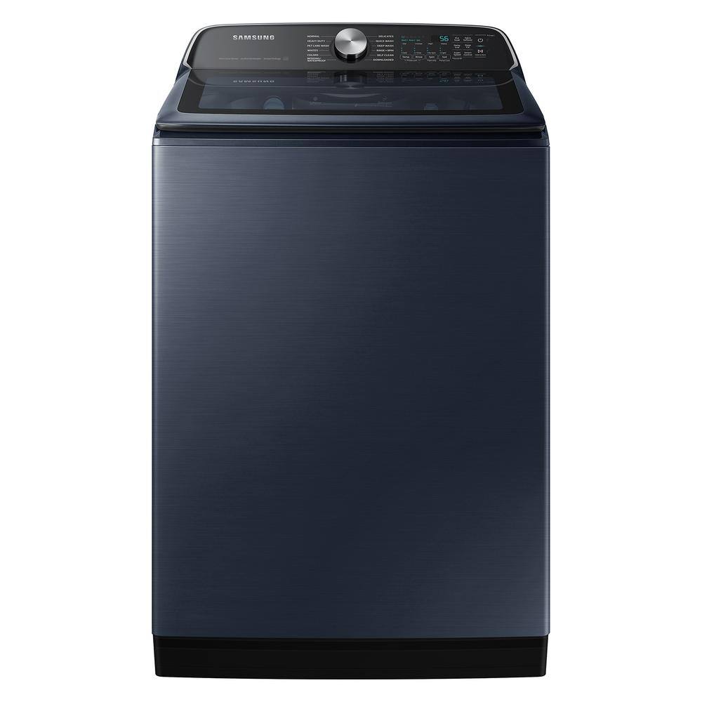  5.4 cu.ft. Smart Top Load Washer with Pet Care Solution and Super Speed Wash in brushed navy blue WA54CG7150AD