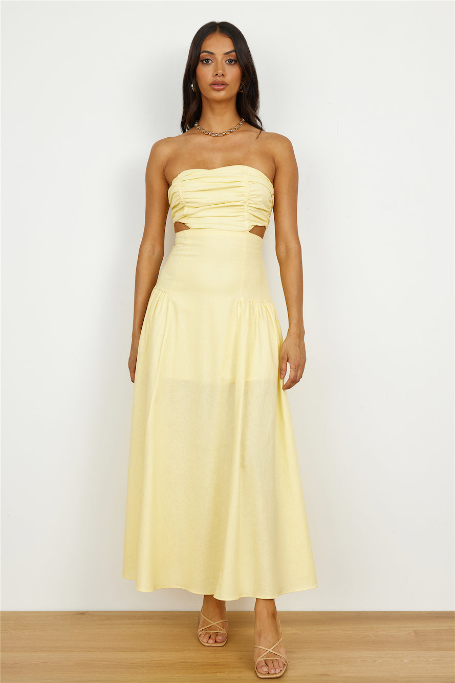 Garden Dance Midi Dress Yellow