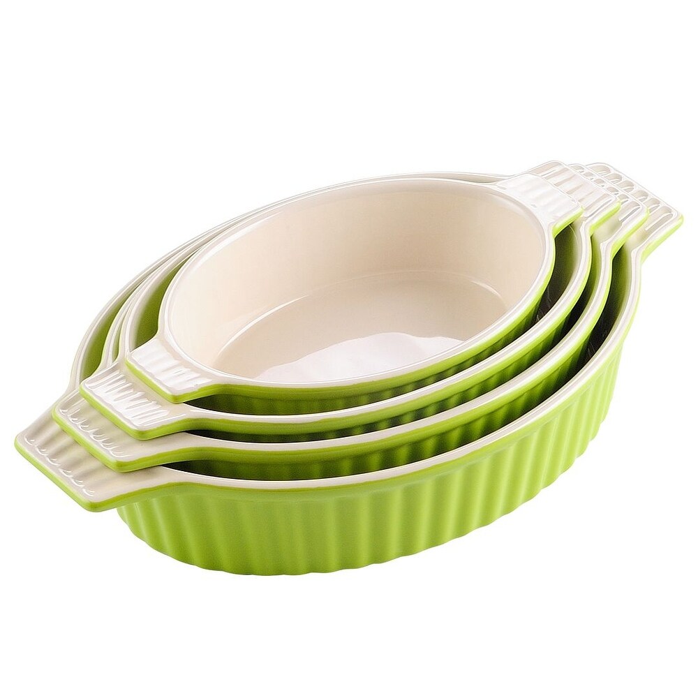 MALACASA  Series Bake.Bake  Ceramic Oval Baking Dish Bakeware Set