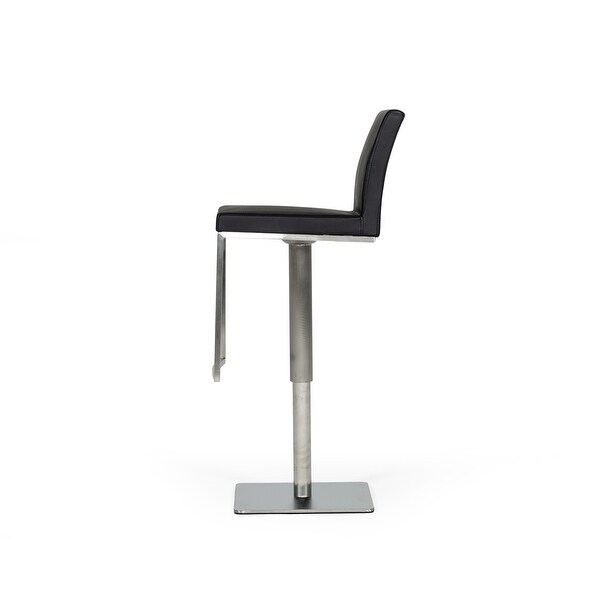 Modrest Folsum Modern Black and Brushed Stainless Steel Bar Stool