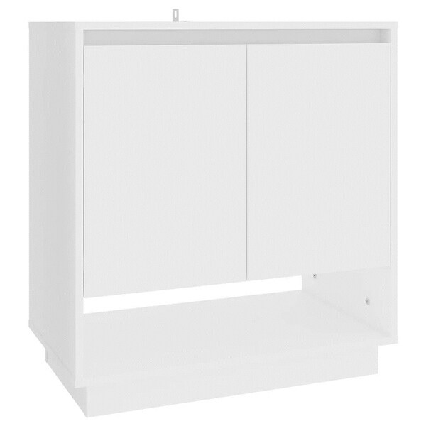 White Sideboard with Door and Shelves Engineered Wood