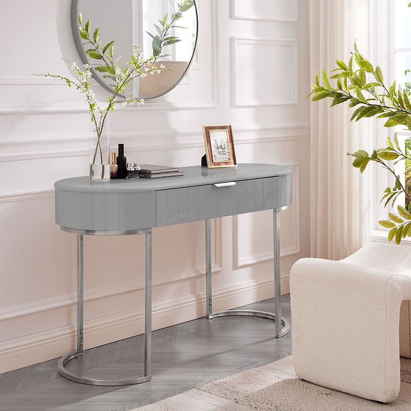 Kehlani Vanity Table Curved Silhouette And Ridged Design