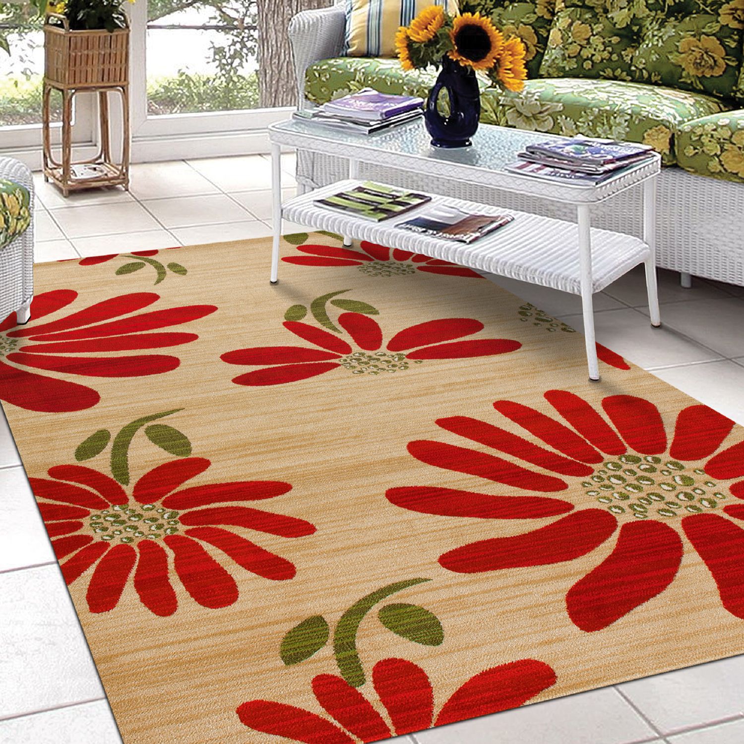 Art Carpet St. Croix Spring Daisy Beige Indoor Outdoor Rug