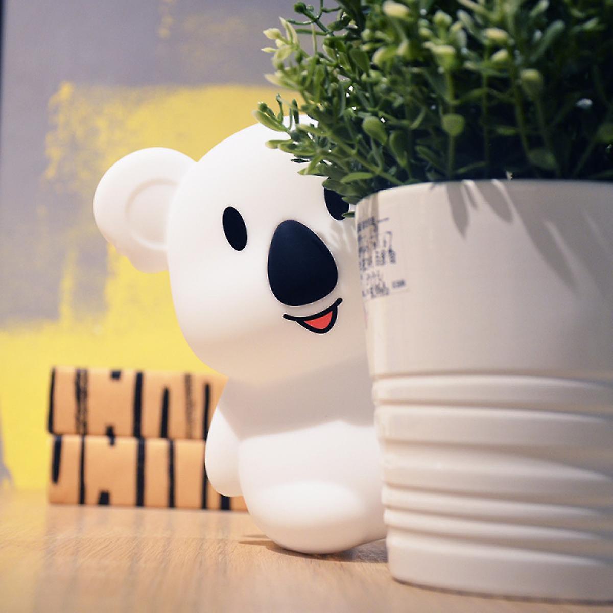 Koala Kids Night Light Led Usb Rechargeable Silicone Children Lighting， 2 Different Modes And 8 Variable Colors， Remote Controlled And Touch