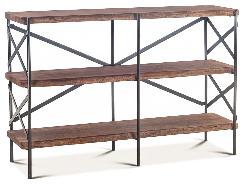 Blayne Live Edge Bookshelf   Industrial   Bookcases   by World Interiors  Houzz