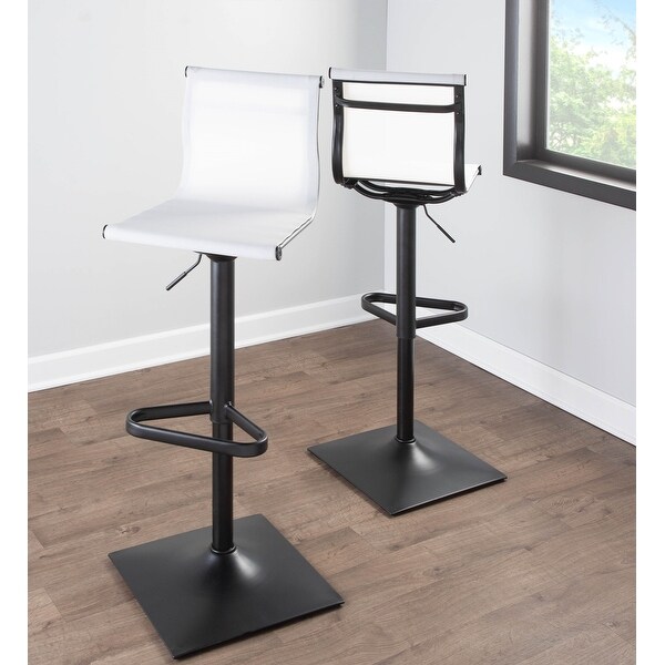 Porch and Den Bixby Adjustable Bar Stool in Black Metal