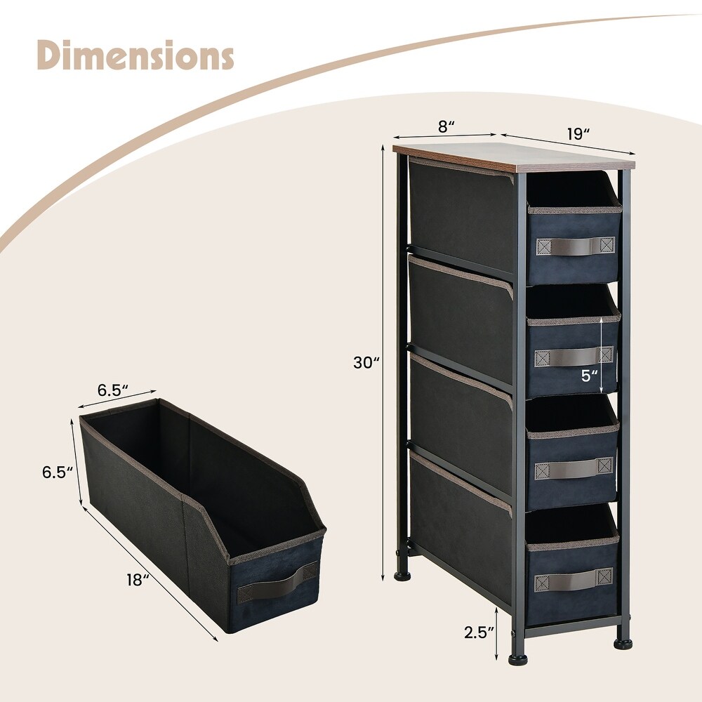 Vertical Narrow Dresser Organizer Closet Storage Cabinet with Drawers