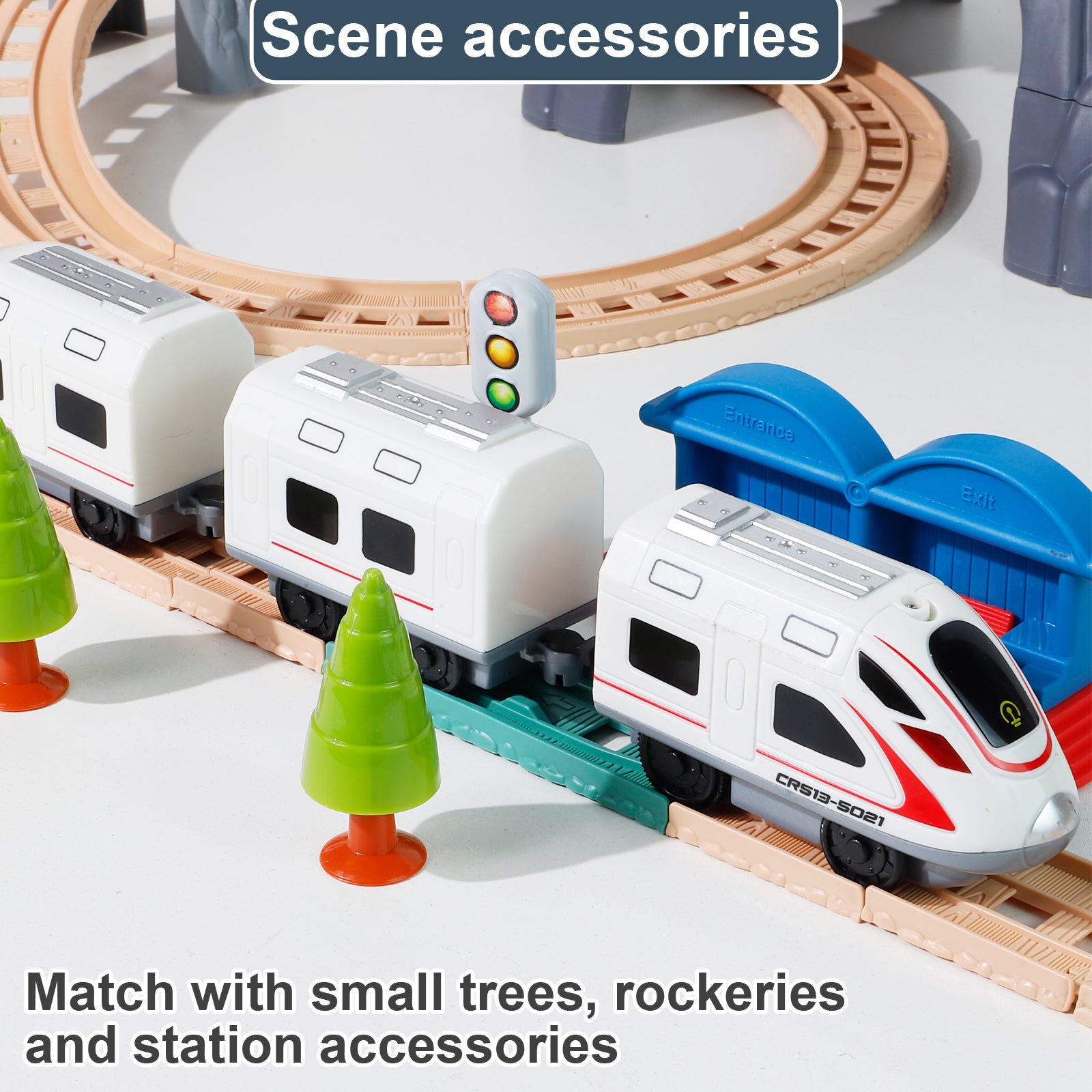 NETNEW Train Set Toys for Boys 3-6 Years Electric Musical Train Tracks Car Toys for Kids Christmas Birthday Gifts