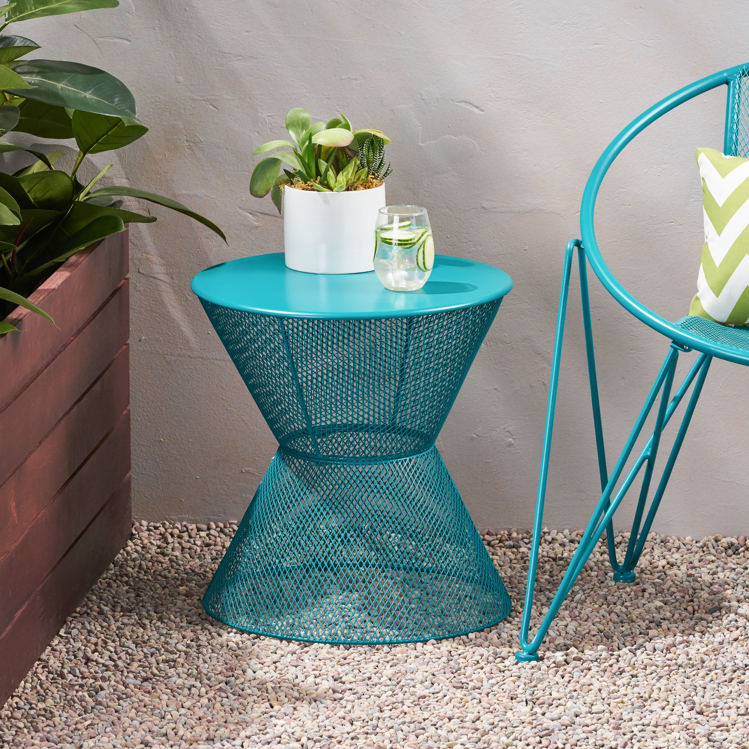 Tristian Modern Outdoor Iron Side Table