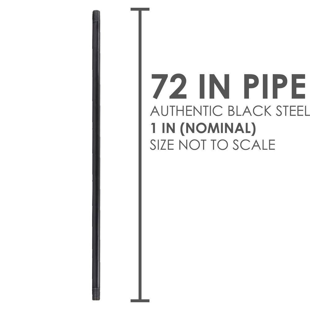 STZ 1 in. x 6 ft. Black Steel Sch. 40 Cut Pipe PDB P1X72