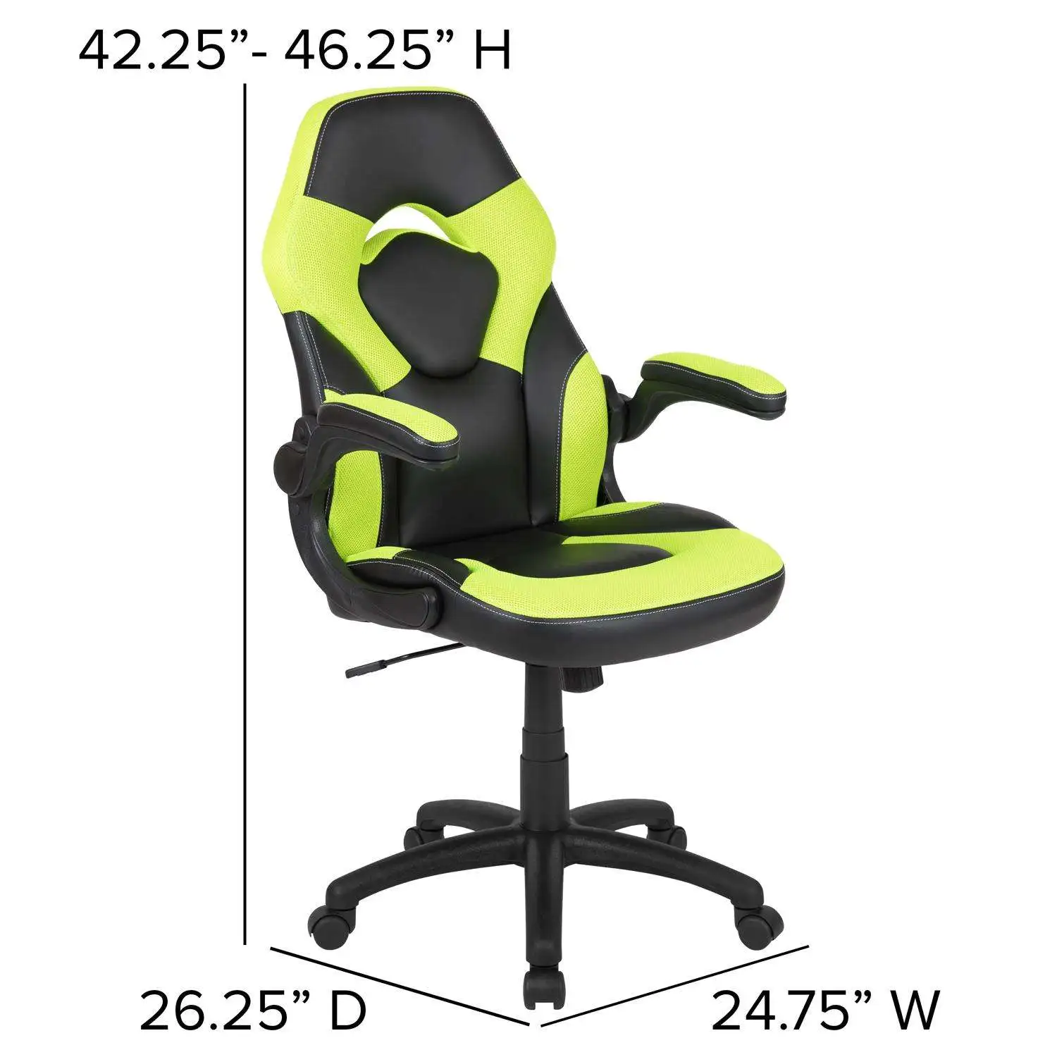 X10 Green Leather/Mesh Office Chair