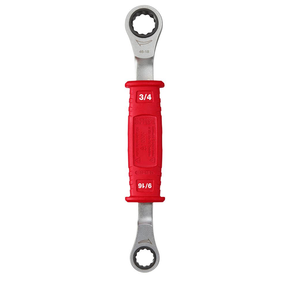 Lineman’s 2-in-1 Insulated Ratcheting Box Wrench ;