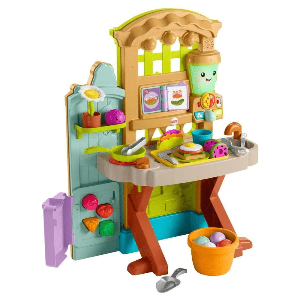 Fisher-Price Laugh Learn Grow-The-Fun Garden To Kitchen， Farm-To-Kitchen Playset