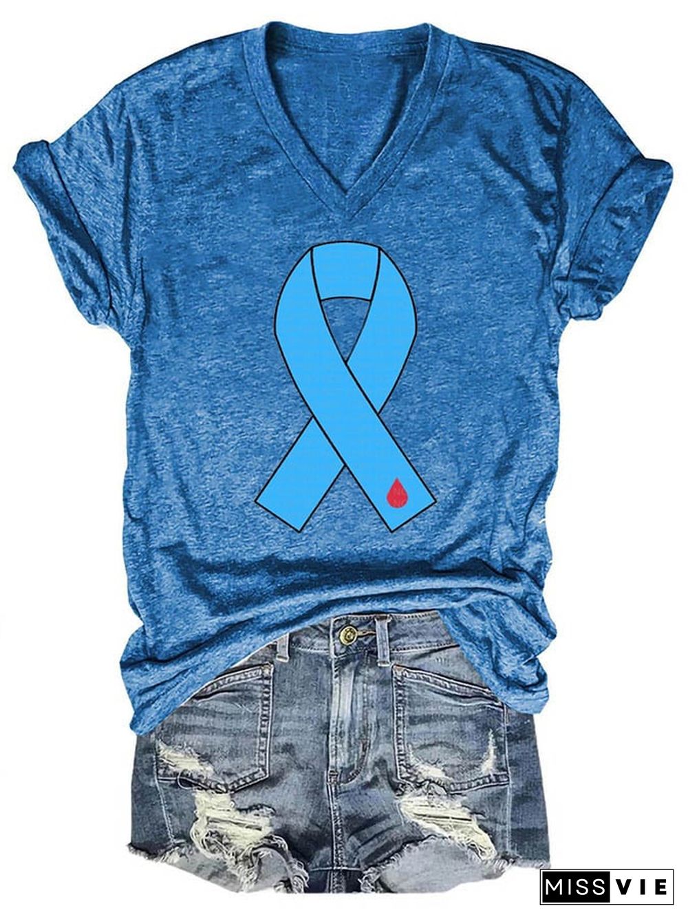 World Diabetes Day Printed Casual T-Shirt