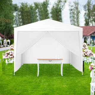 10 ft. x 10 ft. White Outdoor Side Walls Canopy Tent WF-OP3592