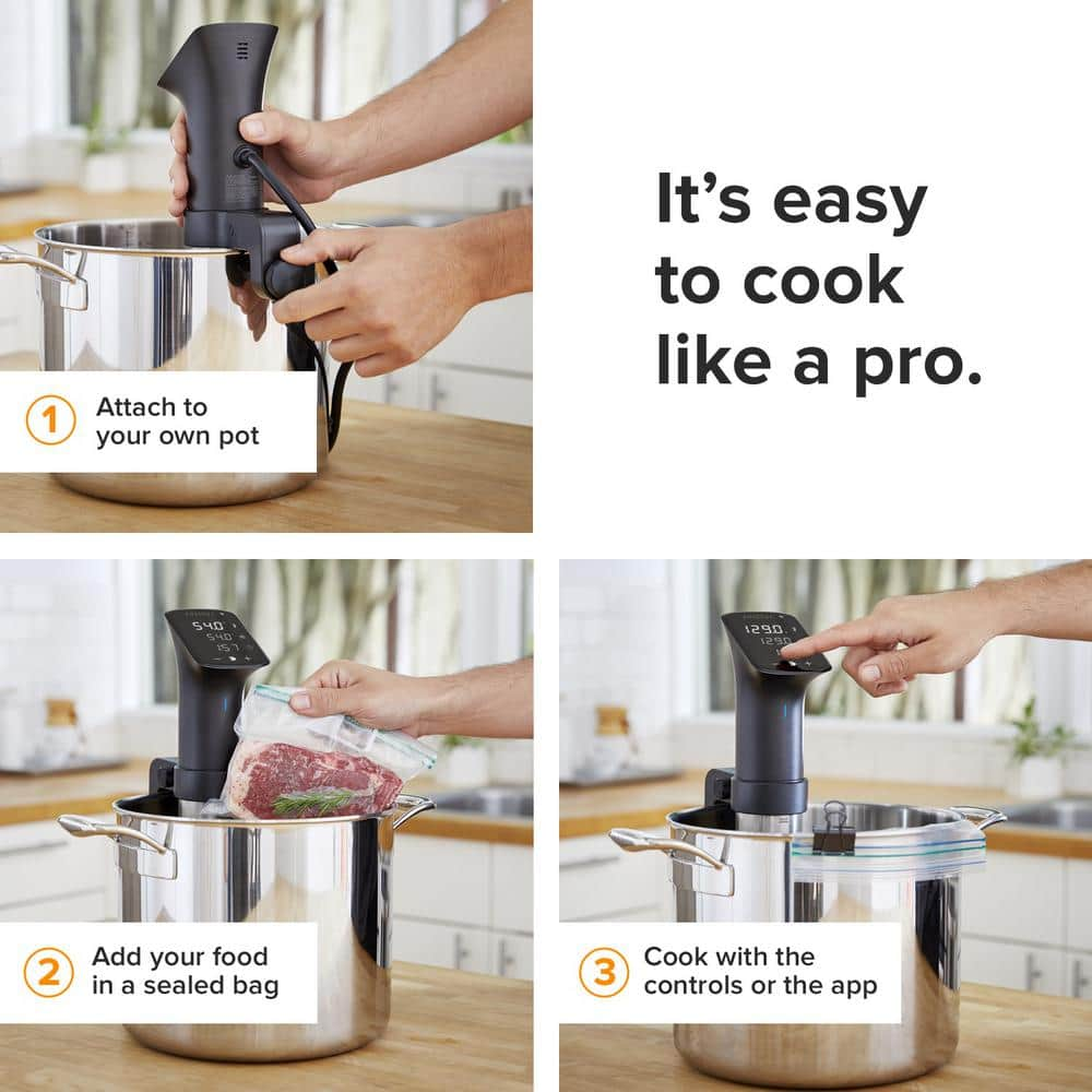 ANOVA Precision Cooker Pro (WiFi) Black and Silver Sous Vide with Anova App AN600-US00