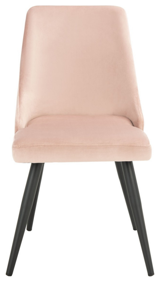 Karen Upholstered Dining Chair  Set of 2  Dusty Blush/Black   Midcentury   Dining Chairs   by Rustic Home Furniture Deco  Houzz