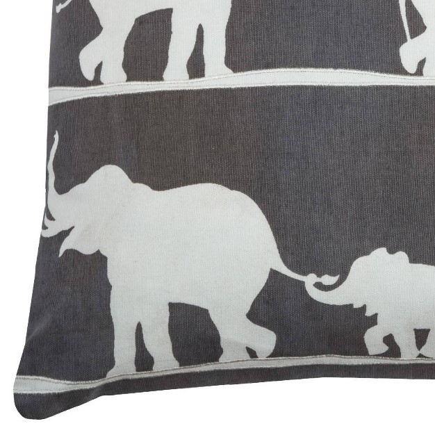 Charcoal white Marching Elephants Throw Pillow 20 quot x20 quot Shopsentral