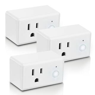 Feit Electric 15-Amp Indoor Alexa  Google Assistant Compatible Wi-Fi Smart Home Plug with Night Light No Hub Required (3-Pack) PLUGNLWIFI3