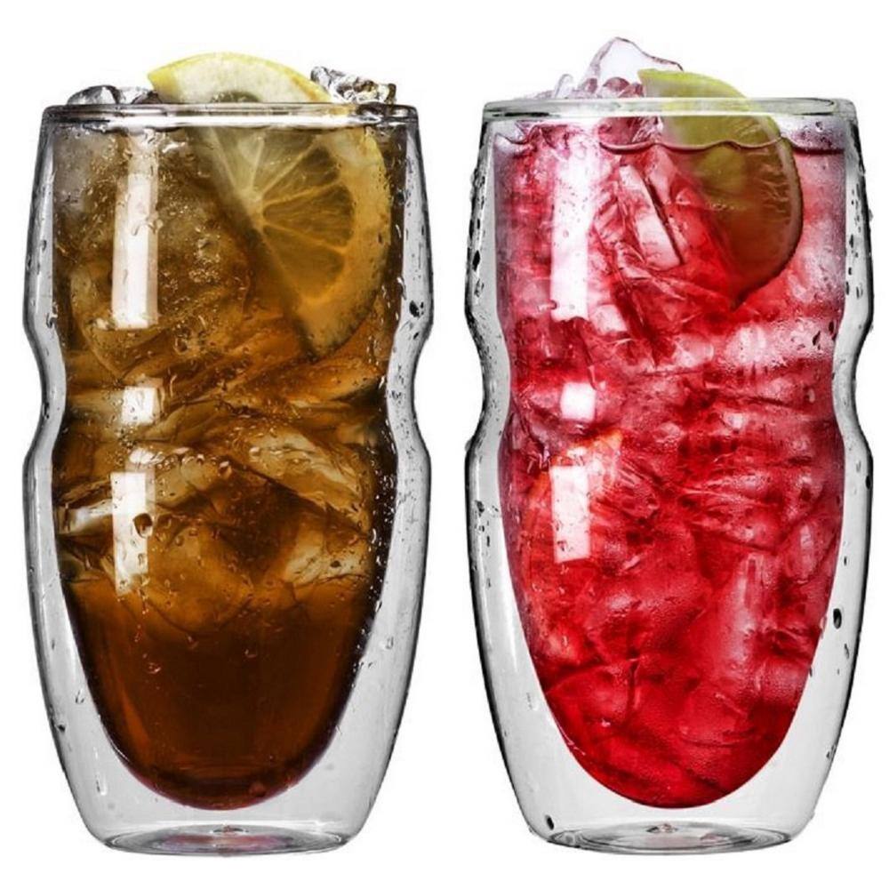 Ozeri Serafino Double Wall 16 oz. Iced Tea and Coffee Insulated Drinking Glasses (Set of 2) DW16S-2