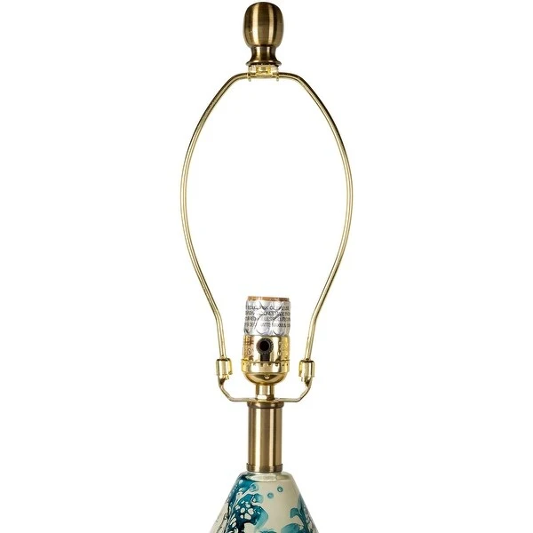 Kasen Modern Painted Glass and Brass Table Lamp - 35