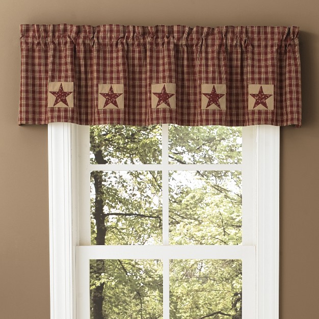 Park Designs Red Sturbridge Patch Lined Valance