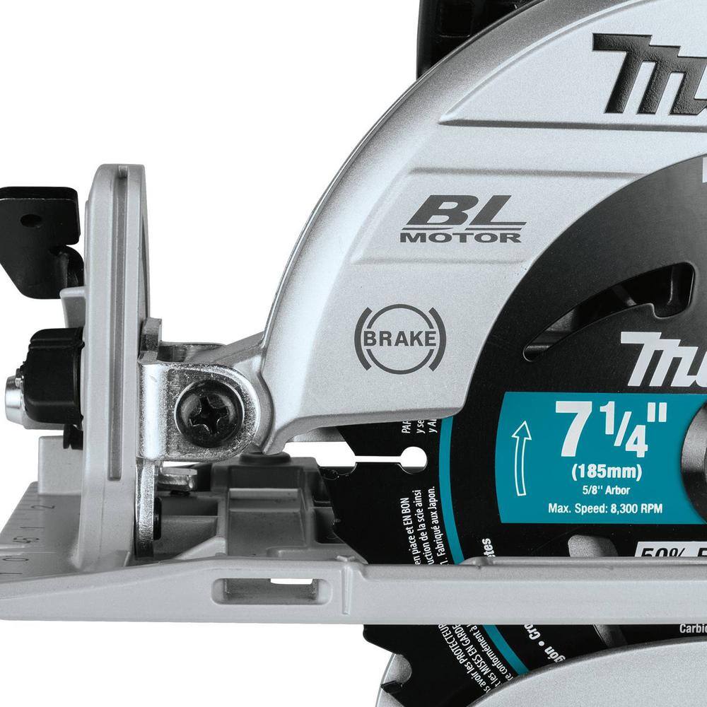 Makita 18V X2 LXT Lithium-Ion (36V) Brushless Cordless Rear Handle 7-14 in. Circular Saw wBONUS 5.0Ah Battery 2 Pack XSR01PTBL1850B2