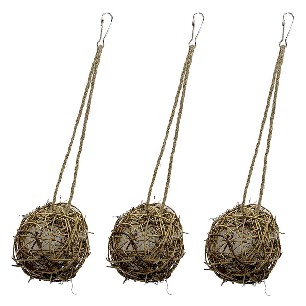 3Pieces Hummingbird Nesters Rattan Balls Pet Bird Nesting House Garden