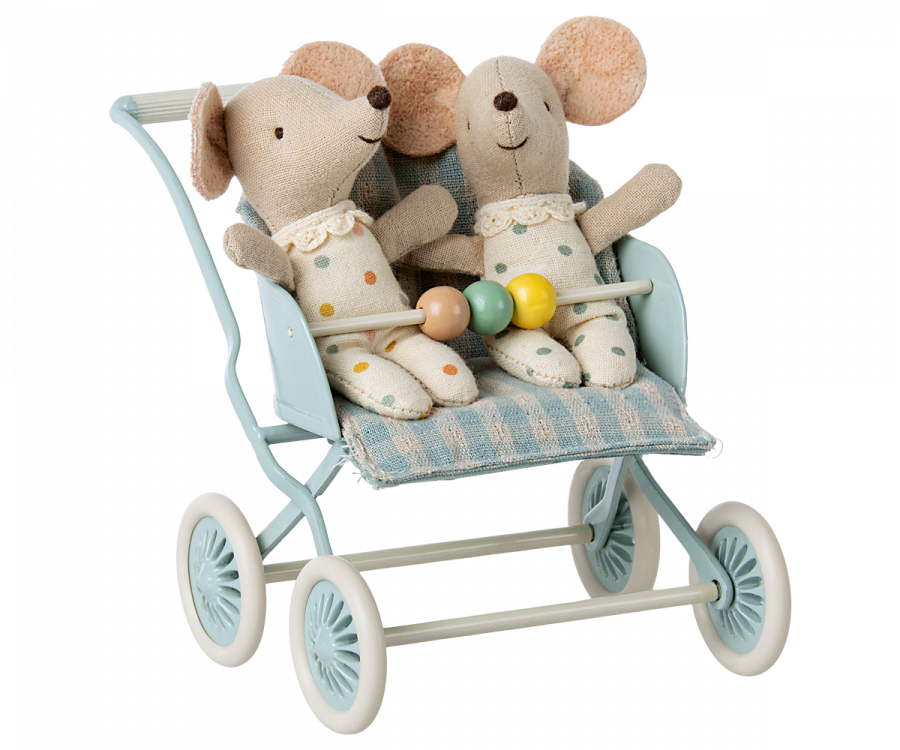 Stroller, Baby Mice - Mint by Maileg