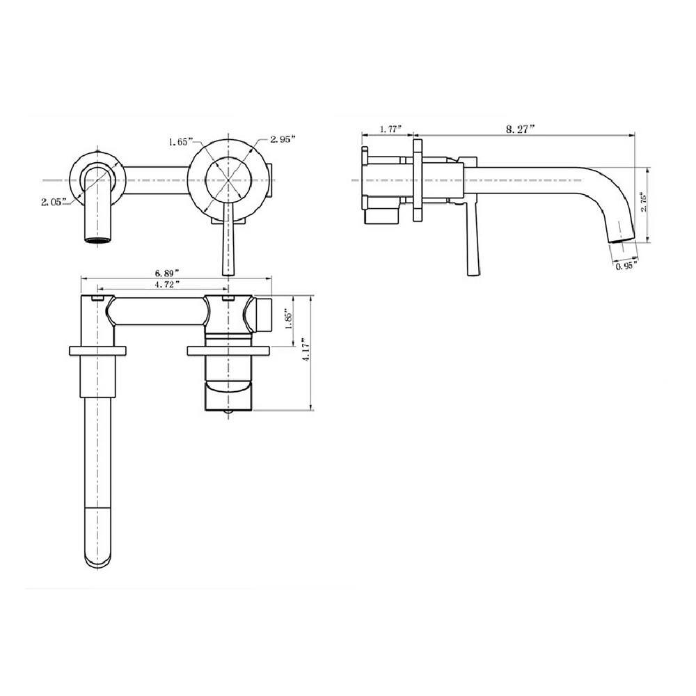 FORCLOVER Single-Handle Wall Mounted Faucet with Swivel Spout in Matte Black GeYSWNK09