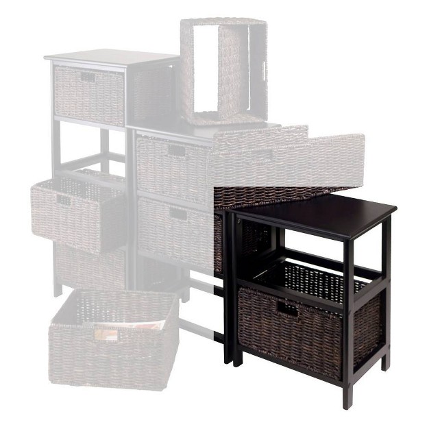 Omaha Storage Rack With Baskets Black Winsome