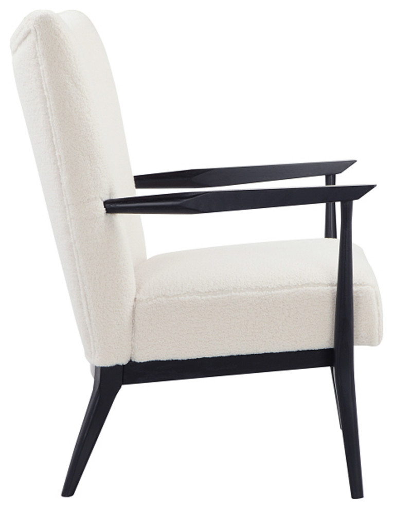 Winnie Lounge Chair Boucle White   Midcentury   Armchairs And Accent Chairs   by Pangea Home  Houzz