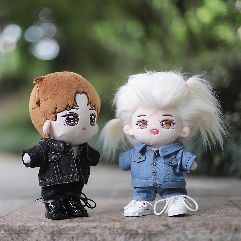 Denim Jackets Jeans White T-shirt 15cm 20cm Plush Doll Clothes