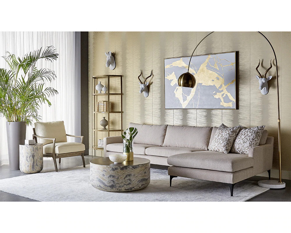 Yeriel Lounge Chair Astoria Cream Leather   Contemporary   Indoor Chaise Lounge Chairs   by Virgil Stanis Design  Houzz