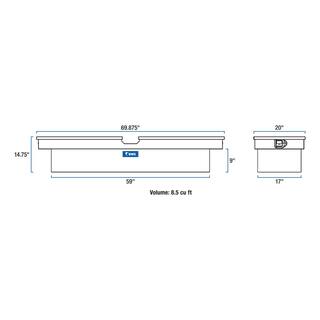 UWS 69 in. Bright Aluminum Gull Wing Crossover Truck Tool Box (Heavy Packaging) TB-69