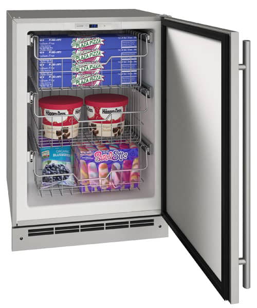 U-Line Outdoor Collection 24 Stainless Solid Convertible Freezer