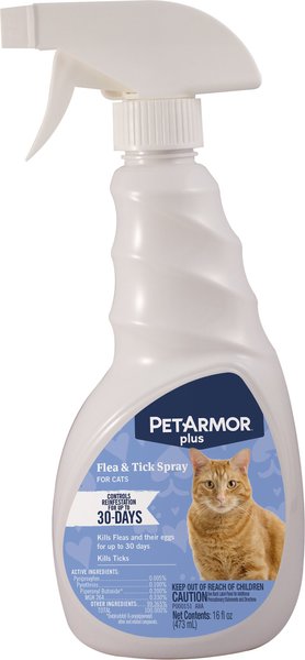 PetArmor Plus Flea and Tick Spray for Cats， 16-oz bottle