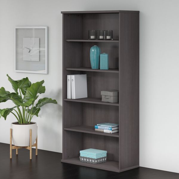 Bush Business Furniture Studio C 5 Shelf Bookcase in Storm Gray