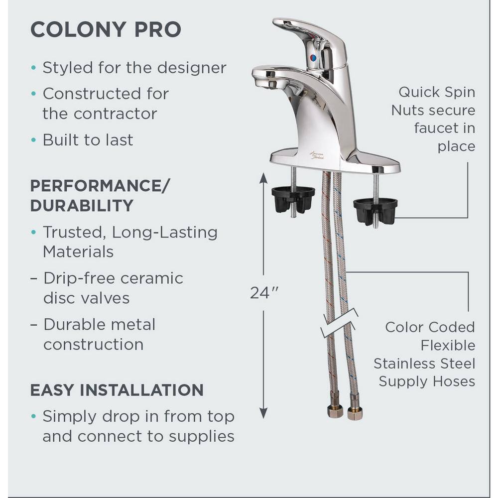 American Standard Colony Pro Single-Handle Standard Kitchen Faucet with Side Spray and Deck Plate in Stainless Steel 7074040.075