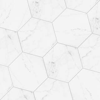 Merola Tile Classico Carrara Hexagon 7 in. x 8 in. Porcelain Floor and Wall Tile (7.5 sq. ft.Case) FEQCRX