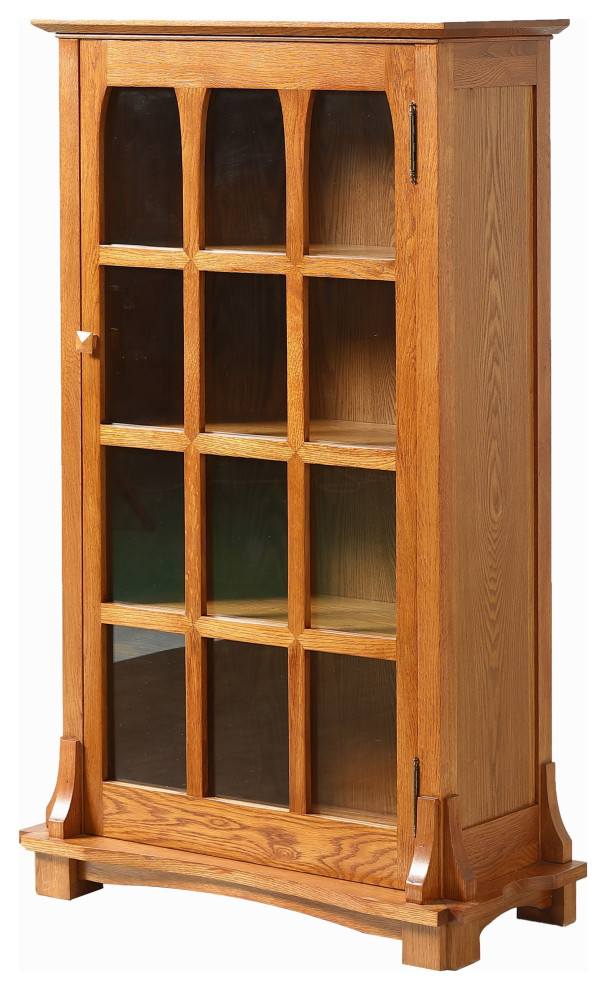 Crafters and Weavers Mission Solid Oak Display Bookcase (2 Colors Available)   Craftsman   Bookcases   by Homesquare  Houzz