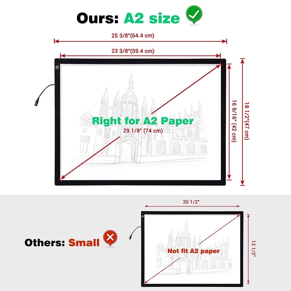 Yescom A2 Light Box Tracing Light Pad 25x19in