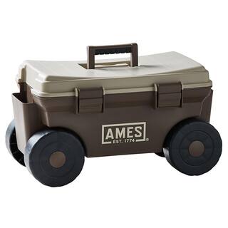 Ames 4 cu.ft. Plastic Rolling and Storage Lawn and Garden Cart 20213200