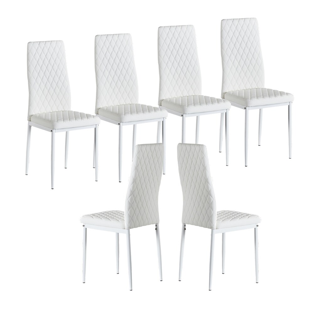 PU Leather Dining Chairs(Set of 6)   N/A