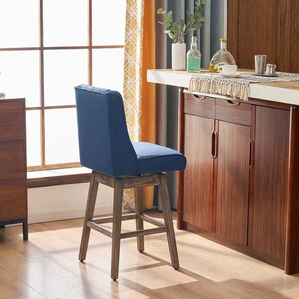 Solid Wood Legs Backrest Pull Point Trapezoidal Bar Stool - N/A