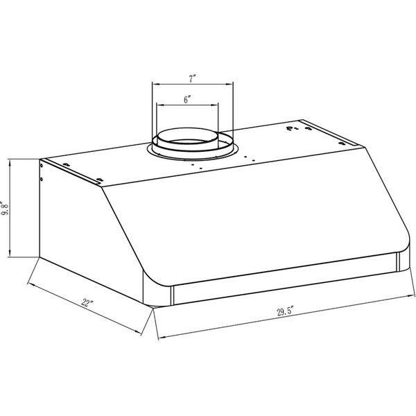 Winflo 30 in. 298 CFM Ductecd Under Cabinet Range Hood in Black