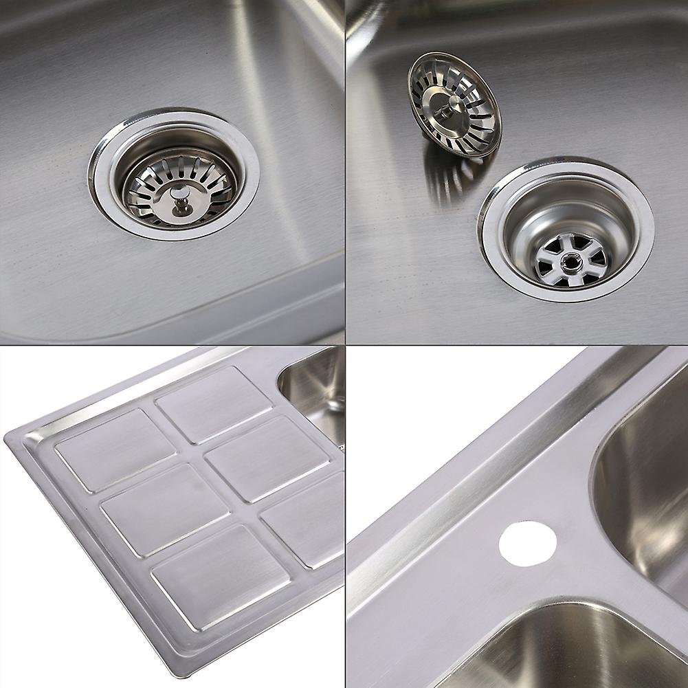 Stainless Steel Kitchen Sink Washing Bowl Basin Water Tank For Home Kitchen Use  Heat Resistant， Durable And Easy To Clean